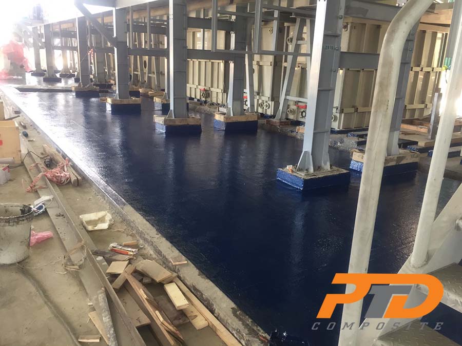 BỌC PHỦ FRP CHO SÀN NỀN CHỊU HÓA CHẤT